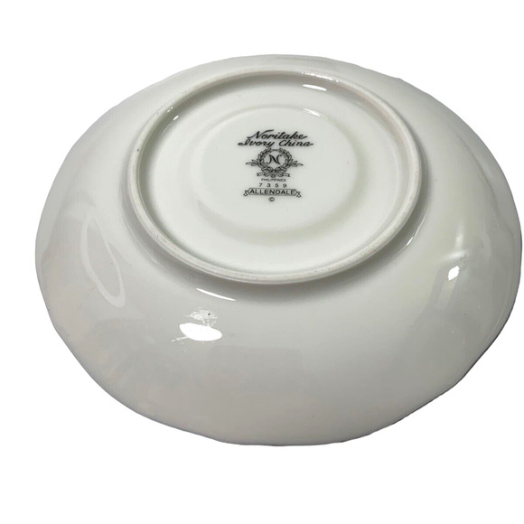 Vtg Noritake Allendale China Cup & Saucer Ivory Blue‎ Silver Trim Porcelain 7359 - Picture 8 of 8